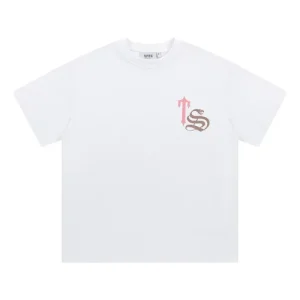 Biała koszulka Trapstar TS Script White Pink
