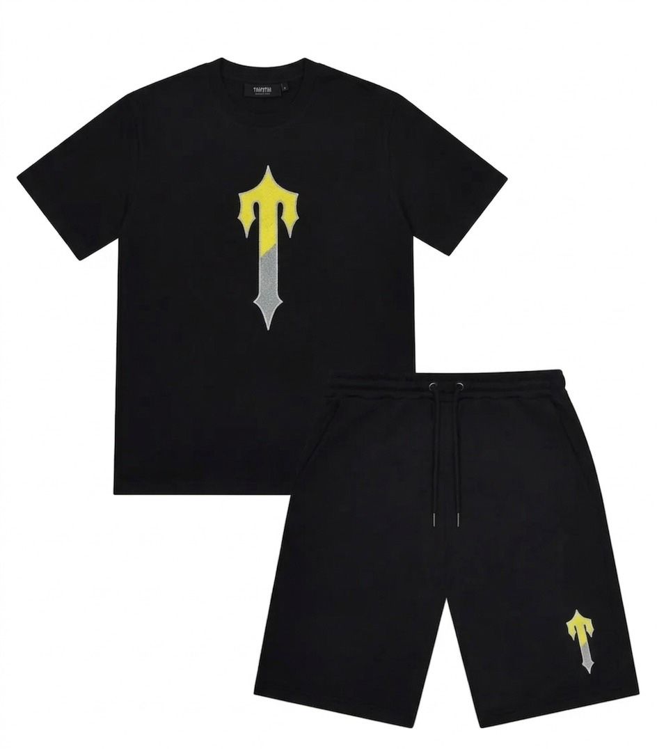 Trapstar T Face Komplet Letni Czarny Żółty Szary Trapstar T Face Komplet Letni Czarny Żółty Szary